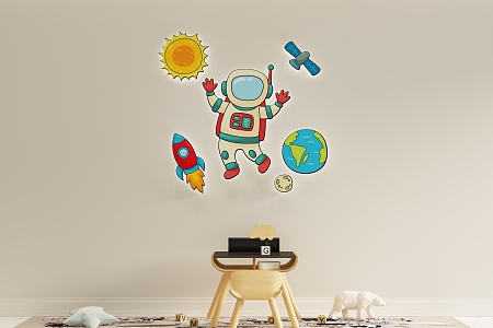 Modern Decorative Lights Cartoon Decorative Lights Space Man Children Decorative Lights 3d model