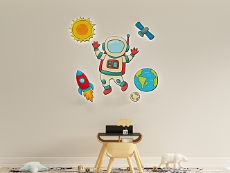 Modern Decorative Lights Cartoon Decorative Lights Space Man Children Decorative Lights 3d model