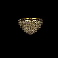 Elegant Crystal Ceiling Light with Golden Frame and Sparkling Pendants 3d model