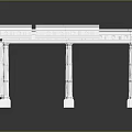 White Carved Columns Stand Structure with Main Tabletop and Side Extension