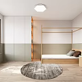 Cozy Modern Bedroom Interior With Wooden Bedside Table Stacked Books Glasses And Gray Brown Pillows