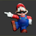 Super Mario Character Figurine With Red Cap Mustache Blue Overalls White Gloves And Pointing Pose