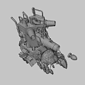Creative Crab Inspired Tank With Number 8 Cannons And Projectile Design