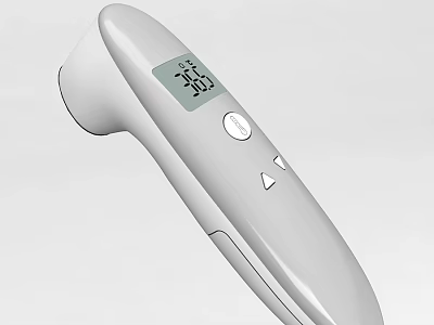 White Non Contact Medical Thermometer With Digital Display For Temperature Measurement 3d model