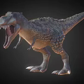 Realistic Tyrannosaurus Rex Dinosaur 3D Model With Open Mouth And Scaled Skin