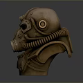Steampunk Weapon Helmet Design With Industrial Pipes Mask And Worn Texture