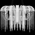 Elegant Modern Crystal Chandelier With Arched Frames And Dangling Crystal Chains 3d model