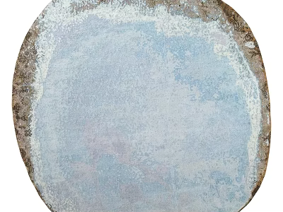 Light Blue Square Carpet With Distressed Edges And Textured Surface For Home Decor 3d model