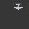 Military Airplane Model With Black Body Four Propellers Star Insignia On Wings And DF Marking