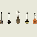 Various String Musical Instruments Collection Including Guitars Cellos And Lutes