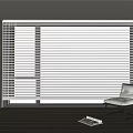 White Window Blinds in Modern Interior with Lounge Chair and Wooden Floor