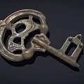 Antique Ornate Metal Carved Key Jewelry With Intricate Patterns And Vintage Design