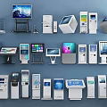 Touch and touch all-in-one machine guide video screen guide screen inquiry machine registration ticket withdrawal number ATM all-in-one machine 3d model