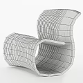 Modern Layered Wooden Leisure Chair With Curved Lines And Unique Sleek Structure