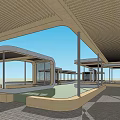 Modern Pergola Design With Geometric Structure And Multi Section Open Canopy 3d model