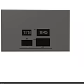 Various Size Wall Mounted TVs Displaying Time And Room Reflections On Screens