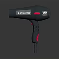 Parlux 3000 Black Hair Dryer With Red Accents And Ergonomic Handle Design