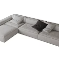 Multiple People Relax on Spacious Modern L Shaped Sofa with Soft Cushions