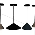 Modern Conical Pendant Lights In Various Colors For Stylish Interior Design 3d model