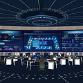 Modern monitoring room Command control room Dispatching command center Monitoring hall Command hall Office desks and chairs 3d model