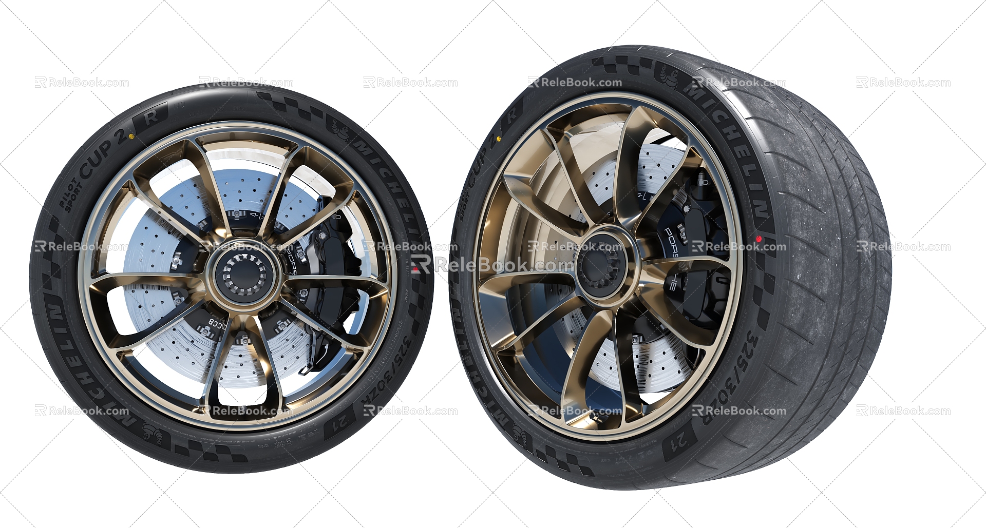 Modern style tire wheel brake disc 3d model