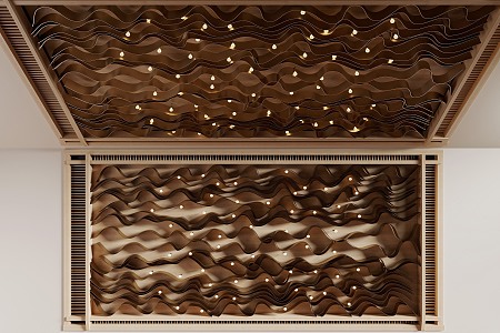 Special-shaped ceiling grille ceiling corrugated ceiling 3d model