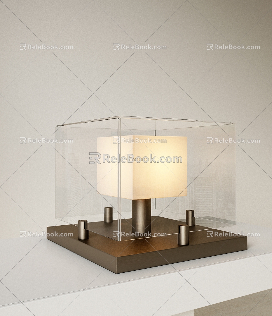 Modern Light Luxury Metal Table Lamp Acrylic Table Lamp 3d model