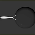 Black Frying Pan With Silver Handle And Smooth Non Stick Surface For Home Use 3d model