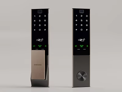Modern Smart Door Handle Lock With Digital Keypad Fingerprint Scanner And Secure Design 3d model
