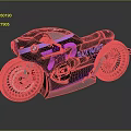 BMW Custom Motorcycle Purple Blue Design With 72 Black Prince And Gold Accent Wheels