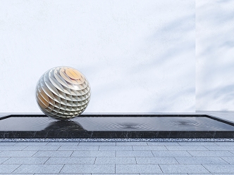 Modern City Sculpture Spherical Sculpture Waterscape Sculpture Art Sculpture City Sculpture 3d model