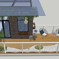 Rooftop Garden With Colorful Flowers Green Plant Walls Wooden Deck And Outdoor Seating