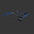 Disassembled Mechanical Equipment Components With Metal Screws And Black Parts