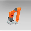 Orange Industrial Robot Arm For Manufacturing With Stable Base And Precision Components 3d model