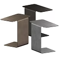 Modern Minimalist Side Tables With Sleek Structure And Metallic Finish In Three Colors