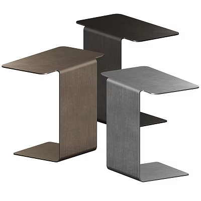 Modern Minimalist Side Tables With Sleek Structure And Metallic Finish In Three Colors 3d model