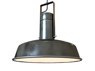 Industrial Metal Pendant Light with Large Dome Shade Vintage Hanging Lighting Fixture 3d model