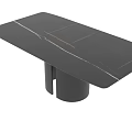 Modern Black Dining Table with Minimalist Design Sleek Tabletop and Cylindrical Legs 3d model