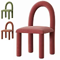 Modern Stylish Accent Chairs With Curved Back Cylindrical Legs Green Brown Pink Hues