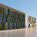 Modern Green Living Wall With Geometric Patterns And Outdoor Decorative Design 3d model