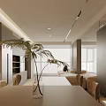 Minimalist Living Room Interior With Built in Storage Cabinets And Silver Refrigerator Ceiling Lights