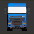 Blue DAF Semi Truck With Modern Cab Design And Fuel Tanks