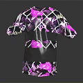 Stylish Short Sleeve T Shirt With Purple And Black Abstract Pattern Design