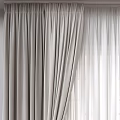 Light Gray Velvet Curtains With White Sheer Panels For Modern Window Light