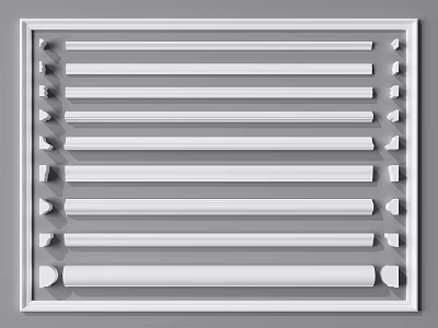 Elegant Interior Decorative Gypsum Molding With Horizontal Strip Design And Side Ornaments 3d model