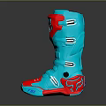 Blue And Red Protective Motorcycle Boots With Fox Logo And FLY Brand Design