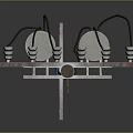 Industrial Equipment Structure Featuring Metal Pole Circular Rings And Spiral Elements