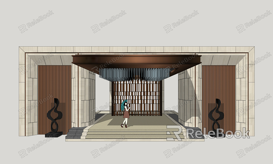 Modern Gate Residential Area Gate model