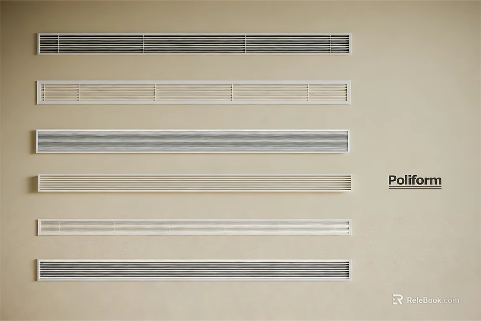 Air Conditioner Vents Arranged On Beige Wall With Poliform Brand Design 3d model 