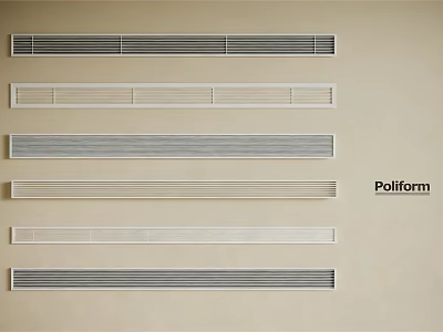 Air Conditioner Vents Arranged On Beige Wall With Poliform Brand Design 3d model